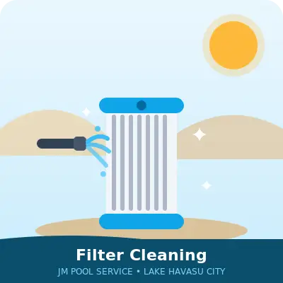 Pool filter cleaning in Lake Havasu City, part of JM Pool Service pool cleaning